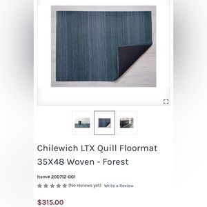 Chilewich Quill Woven Floor Mat, Forest 35” x 48”